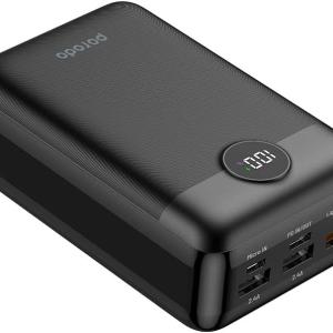 Porodo Super Compact Power Bank 30000mAh PD 20W QC3.0 - Black