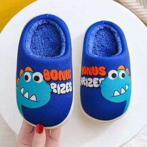 Kids soft cotton winter slippers Blue.