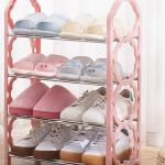 Fashionable And Minimalistic Four-Layer Shoe Rack With Four Tubes