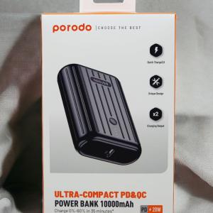 Porodo Power Bank 10000mAh QC 3.0 with PD 18W - Black | PD-PBFCH001-BK