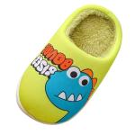 Kids soft cotton winter slippers lime green