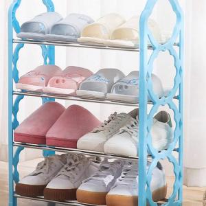 Fashionable And Minimalistic Four-Layer Shoe Rack With Four Tubes