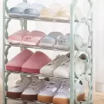 Fashionable And Minimalistic Four-Layer Shoe Rack With Four Tubes